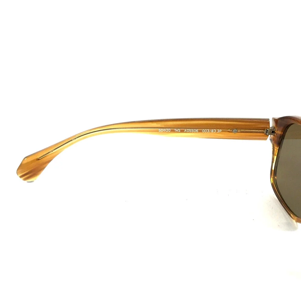 Alain Mikli Sunglasses A05506 003/83 Striped Havana Square with Brown Polarized